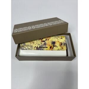 Dissona Women’s Wallet White/floral. Leather. Made In Italy. With Box And Cloth